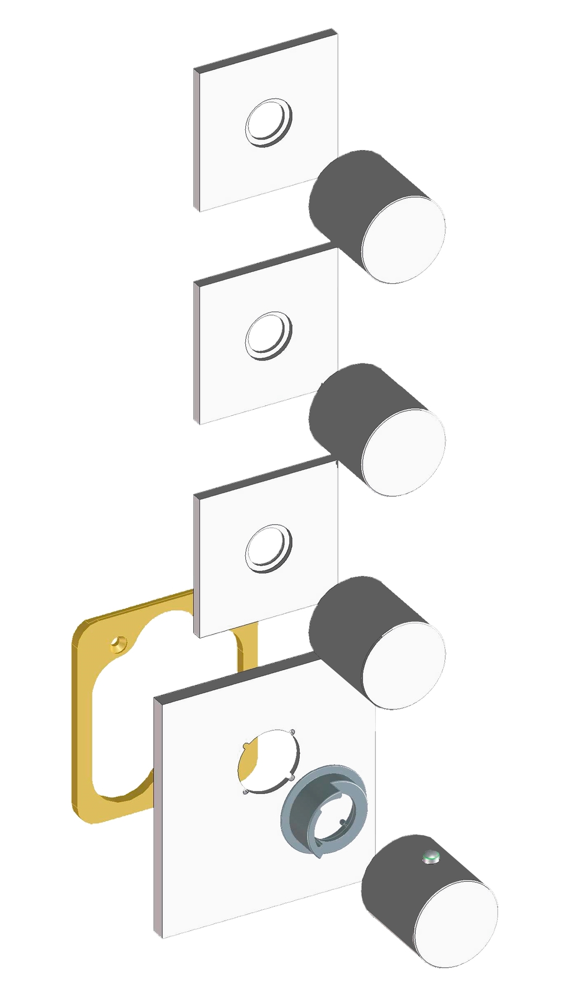 Z031205 + Z030202 000 Смеситель & запорный кран Oki 3 Outlets LP BOSSINI  - Вид №2