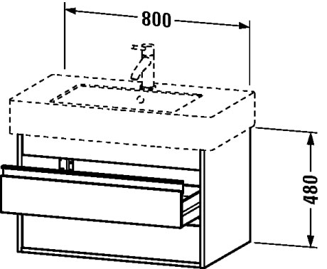 KT664000707 Ketho Тумбочка подвесная Бетонно-серый матовый декор Duravit - Вид №2