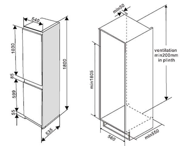 1393263 Встраиваемый холодильник Ascoli ADRF225WBI STDN-0026665 - Вид №10