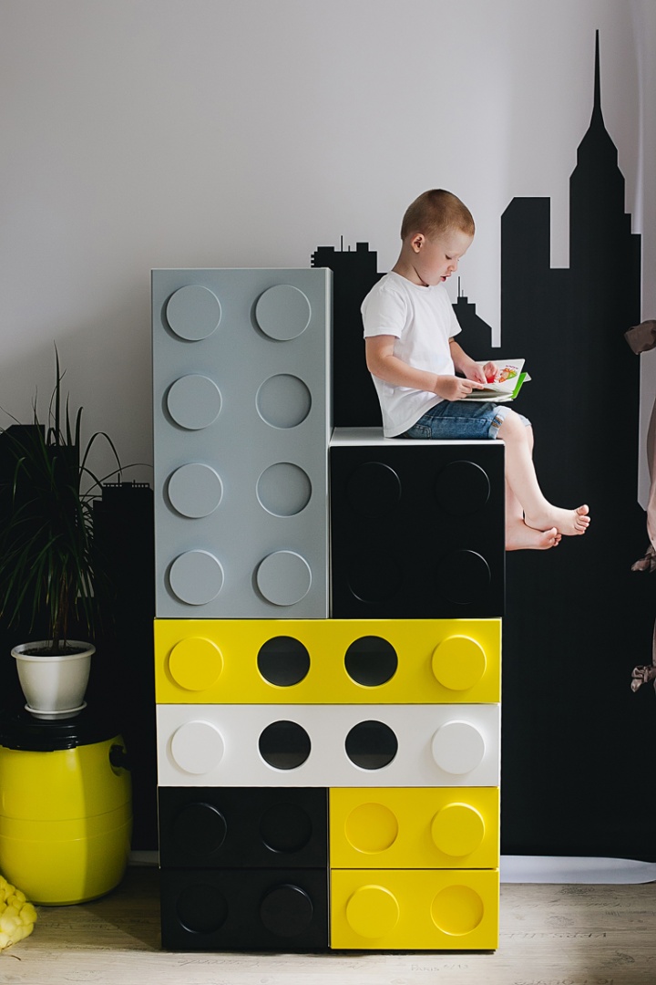 Шкаф-куб детский "Леголенд" МАНДАРИН ЛЕГОЛЕНД 178728 Белый;серый Santreyd  - Вид №8