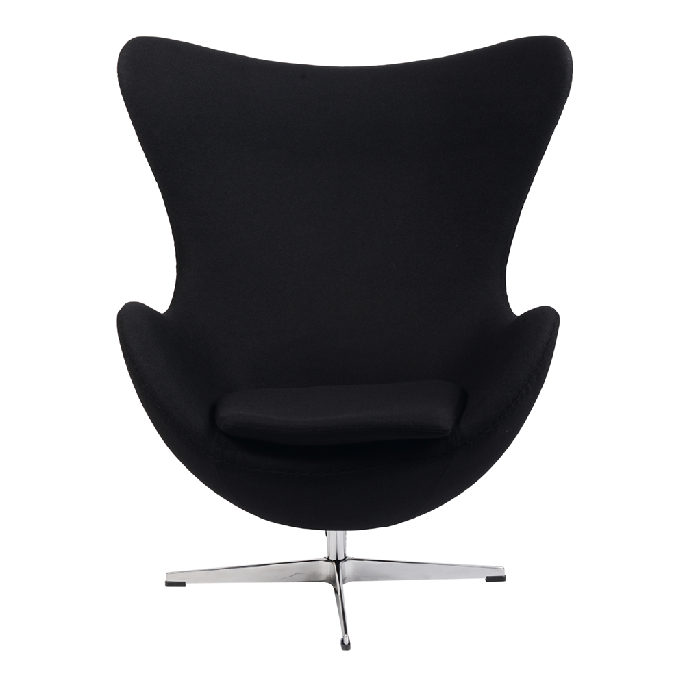 Кресло Arne Jacobsen Style Egg Chair черное SOHO DESIGN ДИЗАЙНЕРСКИЕ, EGG 131525 Черный  - Вид №1