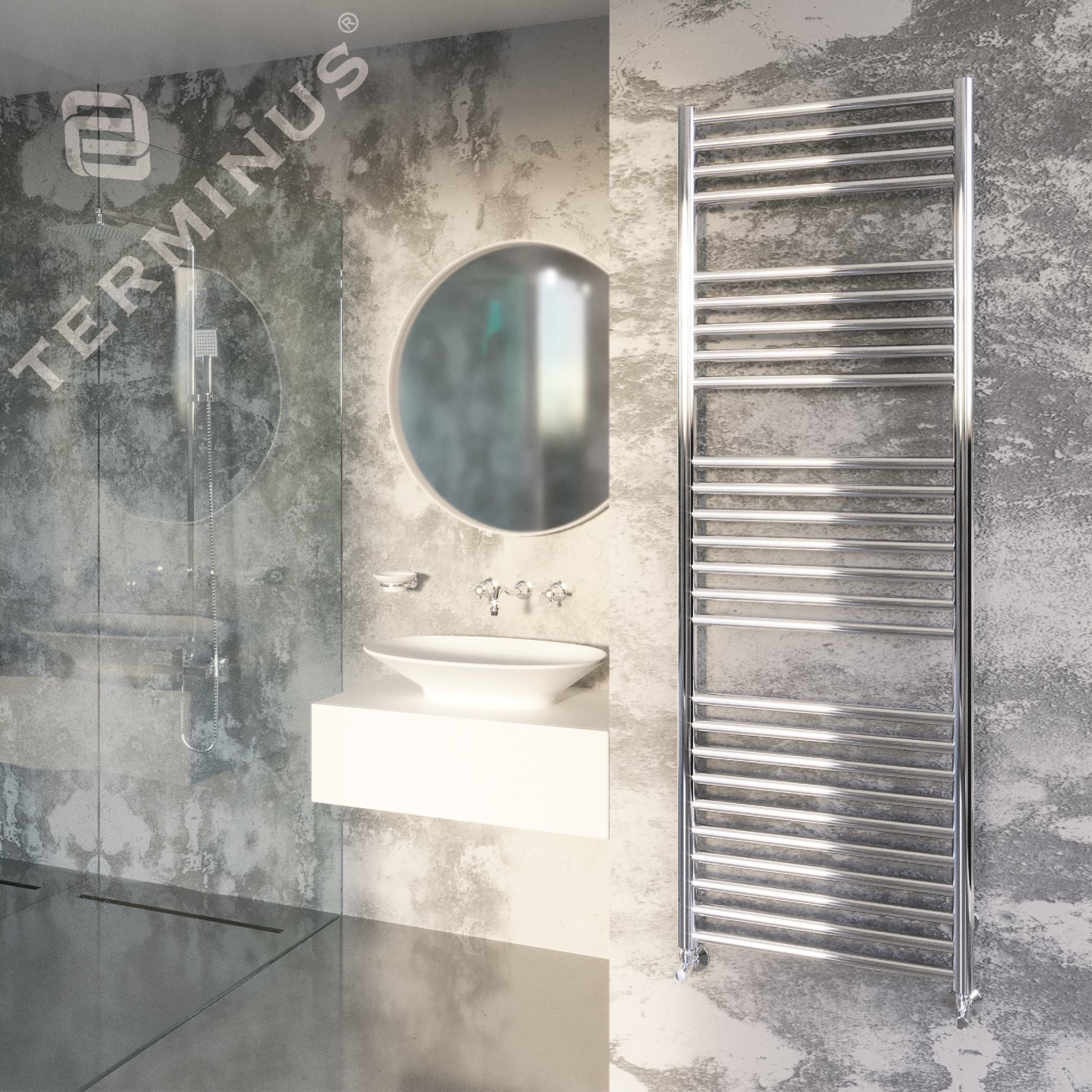 4620768886560 ЛЮКС Альба П22 500х1396 (7+5+5+5) Полотенцесушитель TERMINUS RAL 9016 глянец - Вид №2