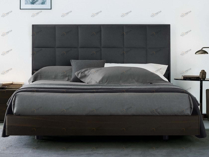 JESSE Двуспальная кровать из дуба с мягким изголовьем Plaza sun-id-1413184