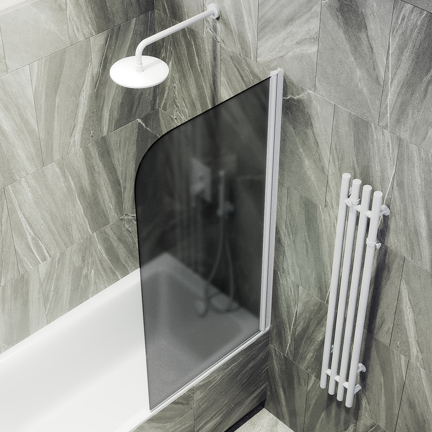 Шторка для ванны поворотная на монопетле ST-604-1 Public Steel