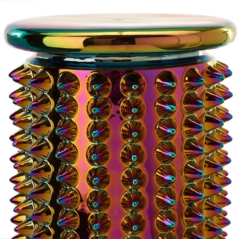 Pols Potten Низкий табурет из глазурованного керамогранита Oily 240-030-015  - Вид №1