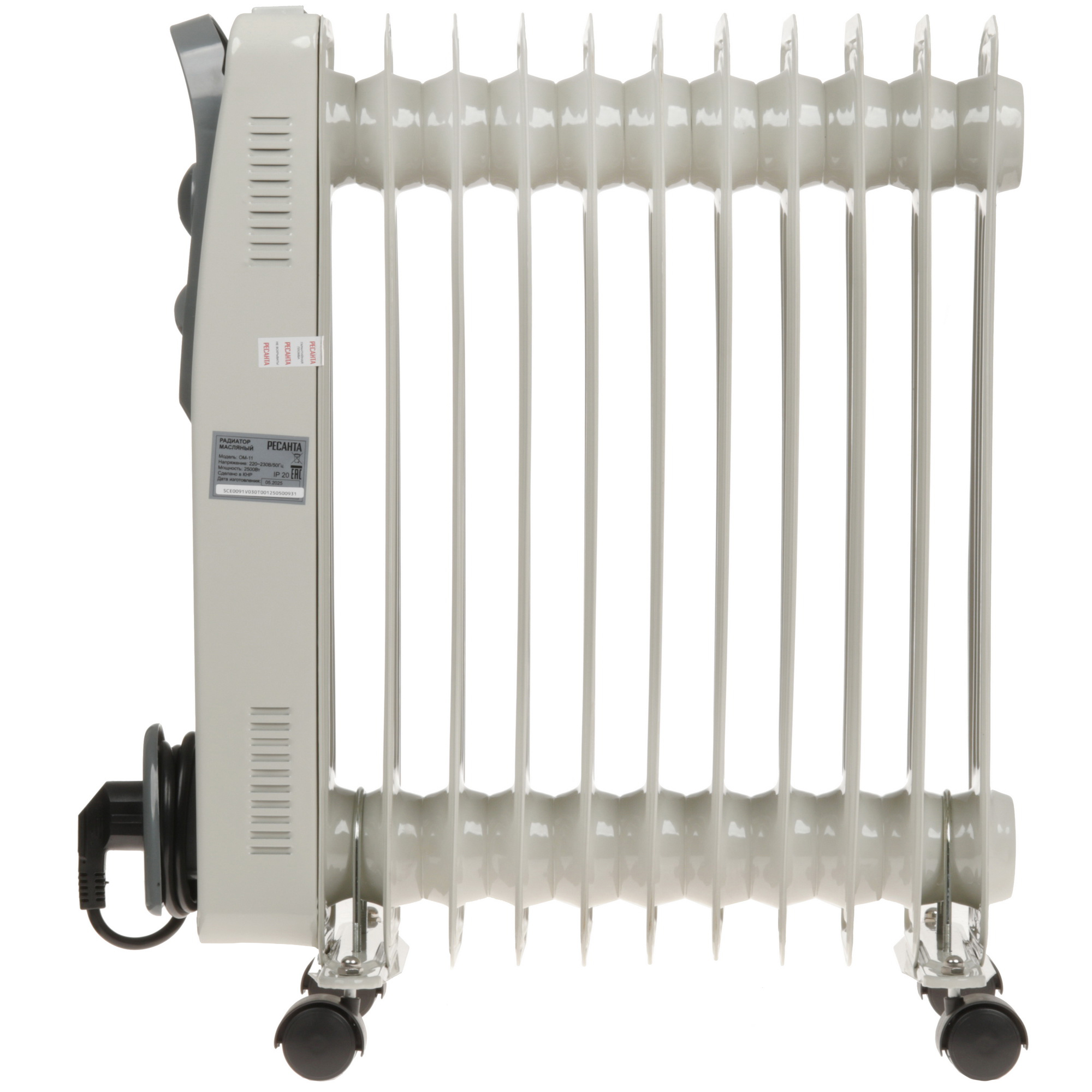 9291745 Масляный обогреватель Ресанта ОМ-11 белый STDN-0072679 - Вид №2