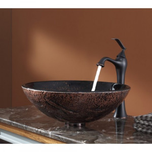 GV710-12mm-KEF15000ORB Накладная раковина на столешницу  прямоугольная Krausru