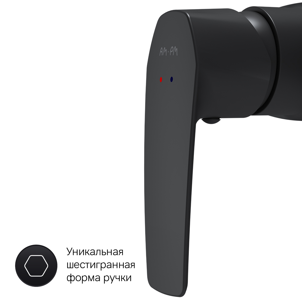 F90A20022 смеситель для душа черный шт. AM.PM Gem - Вид №4