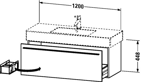 XL605407979 X-Large Тумбочка подвесная Орех натуральный, декор Duravit - Вид №1