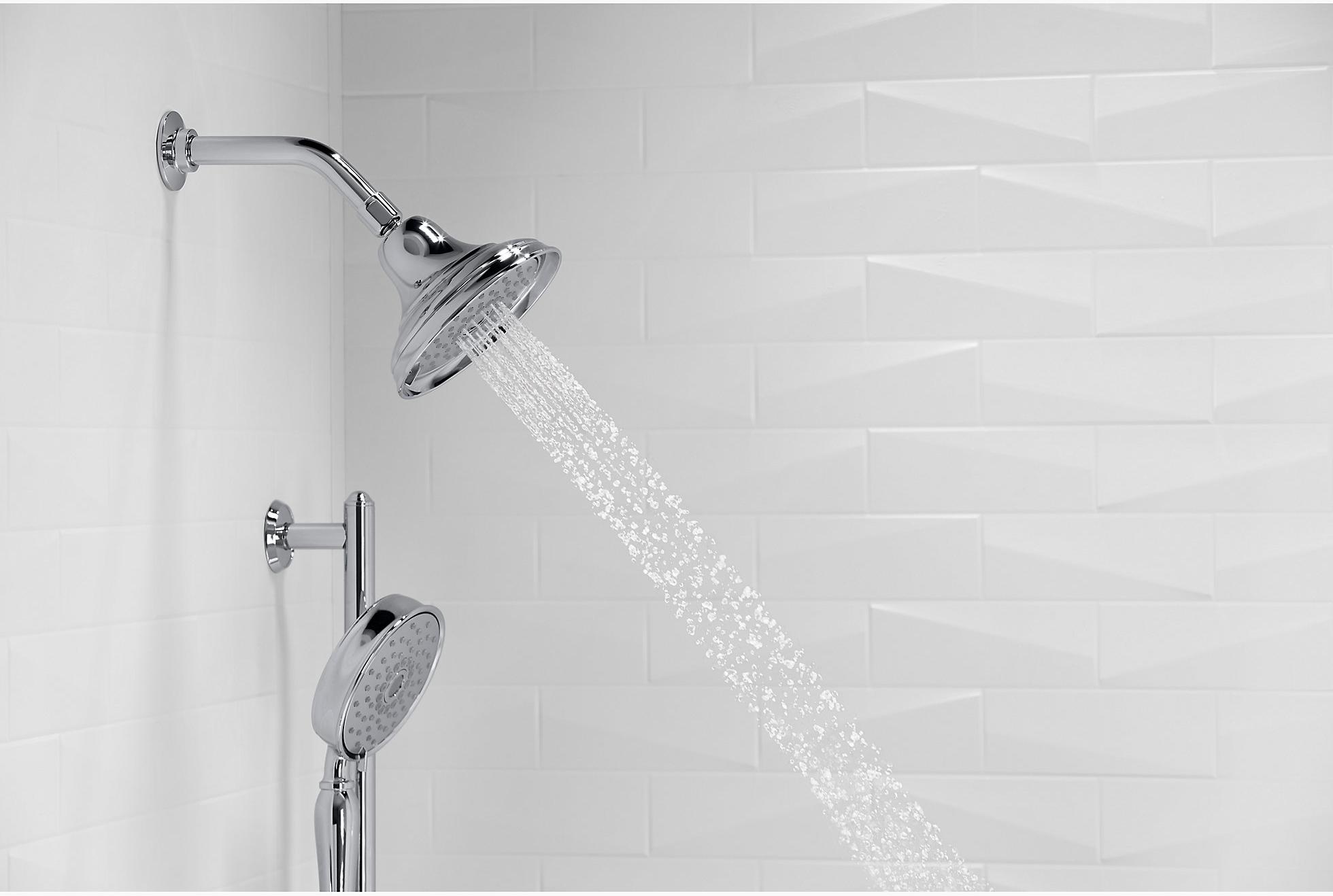 KOHLER Многофункциональная душевая лейка Bancroft 2,5 галлона в минуту с технологией всасывания воздуха Katalyst K-22167-CP  - Вид №4