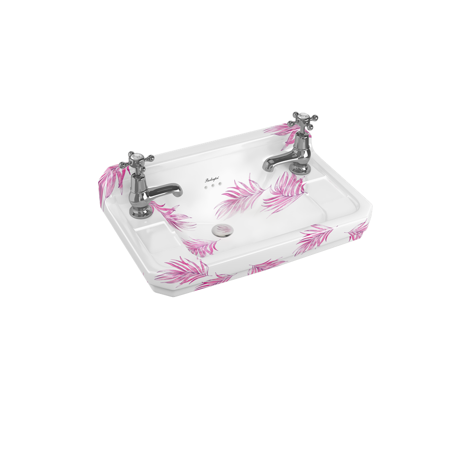 Burlington Bespoke Раковина для гардероба в розовом эдвардианском стиле с ботаническим рисунком на заказ 51см B8 2TH BOTA 