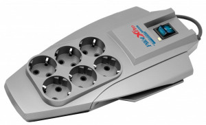 Pilot X-Pro 10M Surge protector , 6 outlets, microprocessor, white ZIS