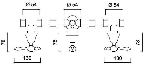 Rubinetteria Giulini Смеситель для душа на 3 отверстия с переключателем Praga - praga crystal F7516w3 - Вид №1