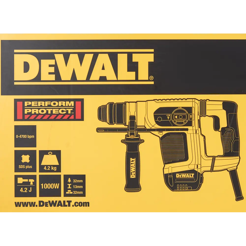 Перфоратор SDS-plus DeWalt D25413K, 1000 Вт, 4.2 Дж 81975767 STLM-2131816  - Вид №6