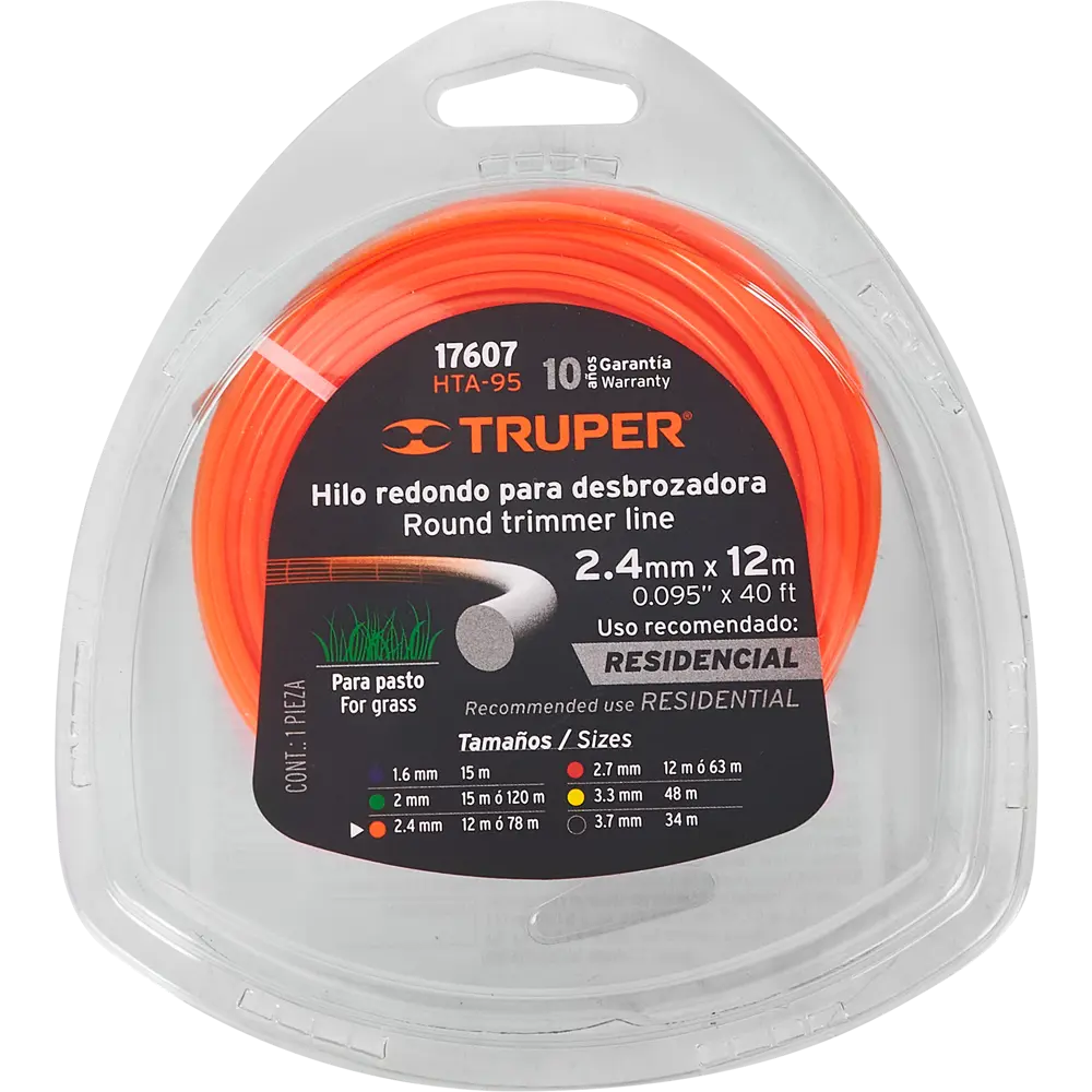 Леска для триммера Truper 17607 ø2.4 мм 12 м круглая Santreyd STLM-2104729