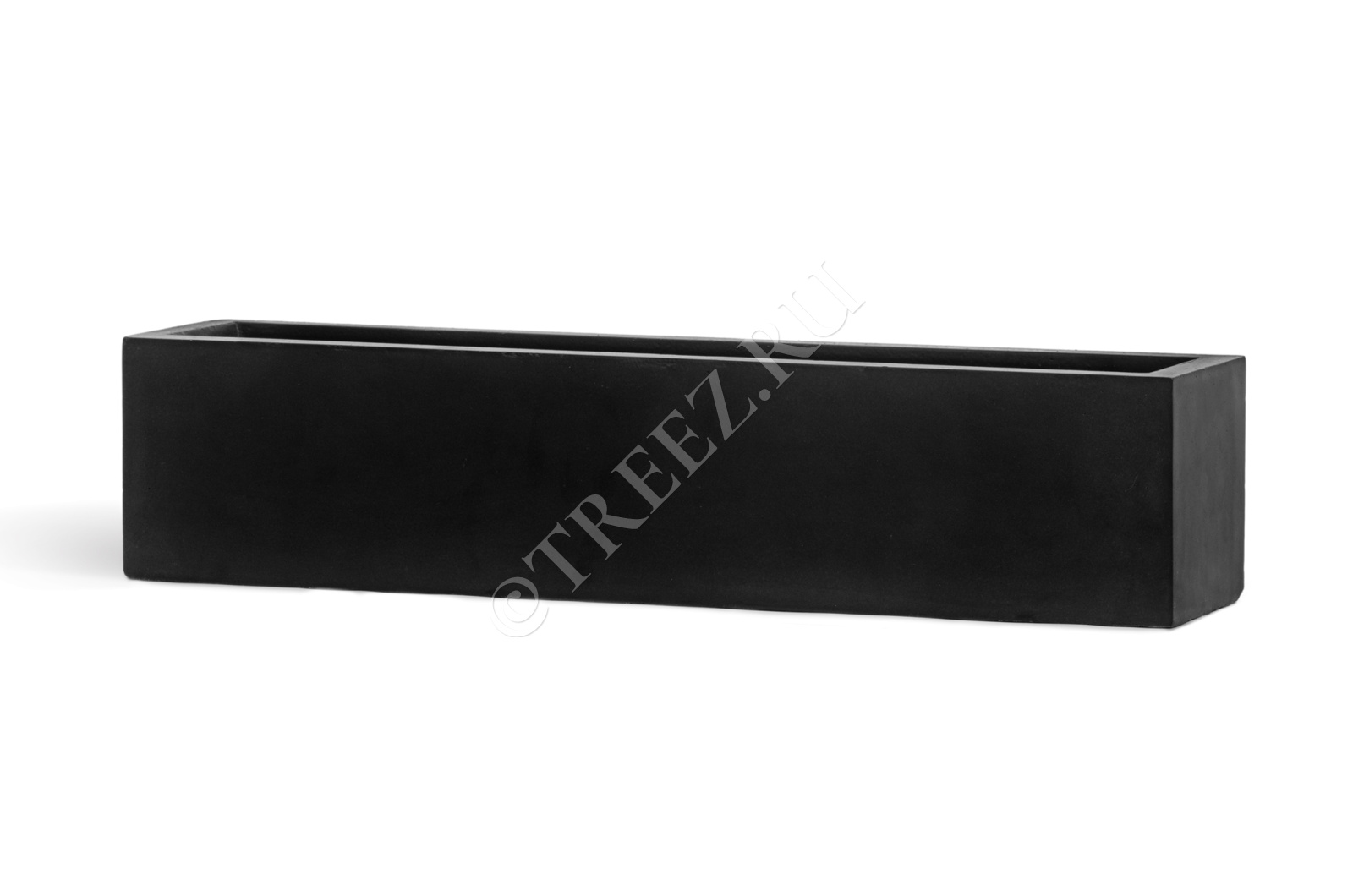 41.1020-0031-BLCK-40 Кашпо  ERGO - серия Just - Узкий низкий прямоугольник - Антрацит Цветочная коллекция  - Вид №4