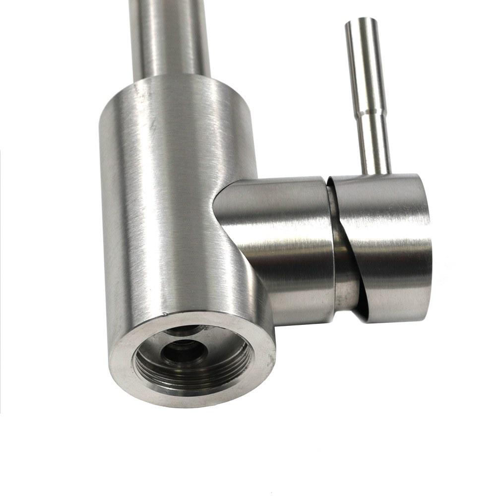 Смеситель д/кухни MELANA-610103 Tondo нерж.сталь, однорычажный, сатин, литой излив - Вид №6