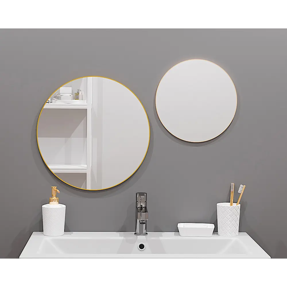 Зеркало Ferro Ø25 см цвет золотой Santreyd STLM-2195024