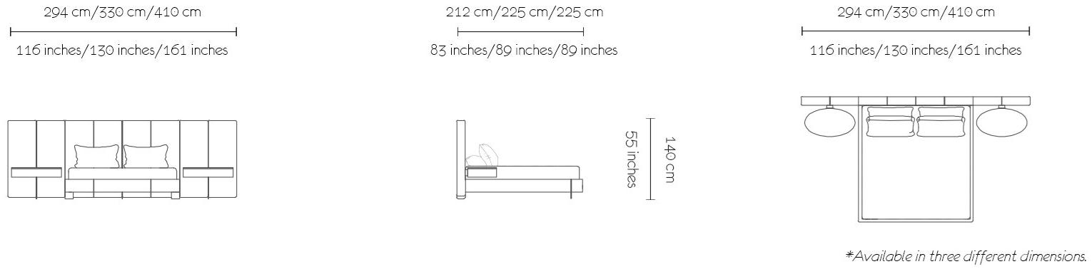 MORADA Двуспальная кровать из нубука со встроенными прикроватными тумбочками Divo Divo imperial bed - Вид №3