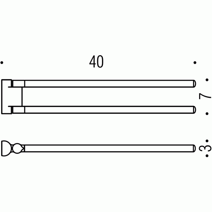B0112 Полотенцедержатель двойной поворотный 40 см COLOMBO LUNA Colombo Design - Вид №2