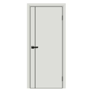 Дверь межкомнатная глухая Асти_В 60x200 см Hardflex цвет белый жемчуг с замком и петлями 89412586 STLM-2132597