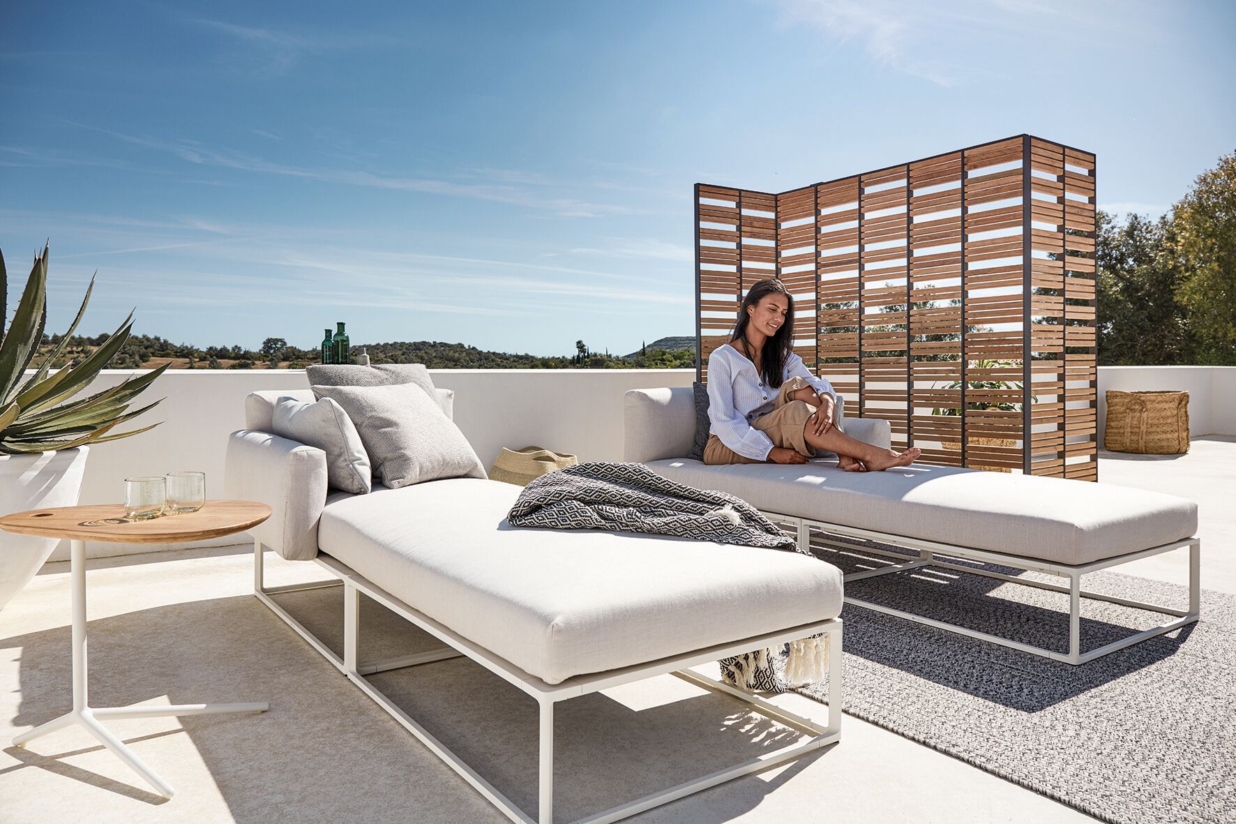 Тканевый модульный садовый диван Gloster Maya ARCH-00027700 - Вид №6