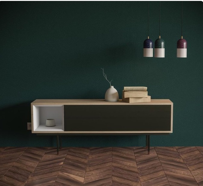 Тумба под телевизор длинная серая Quadro new BRAGIN DESIGN  256524 Серый  - Вид №1