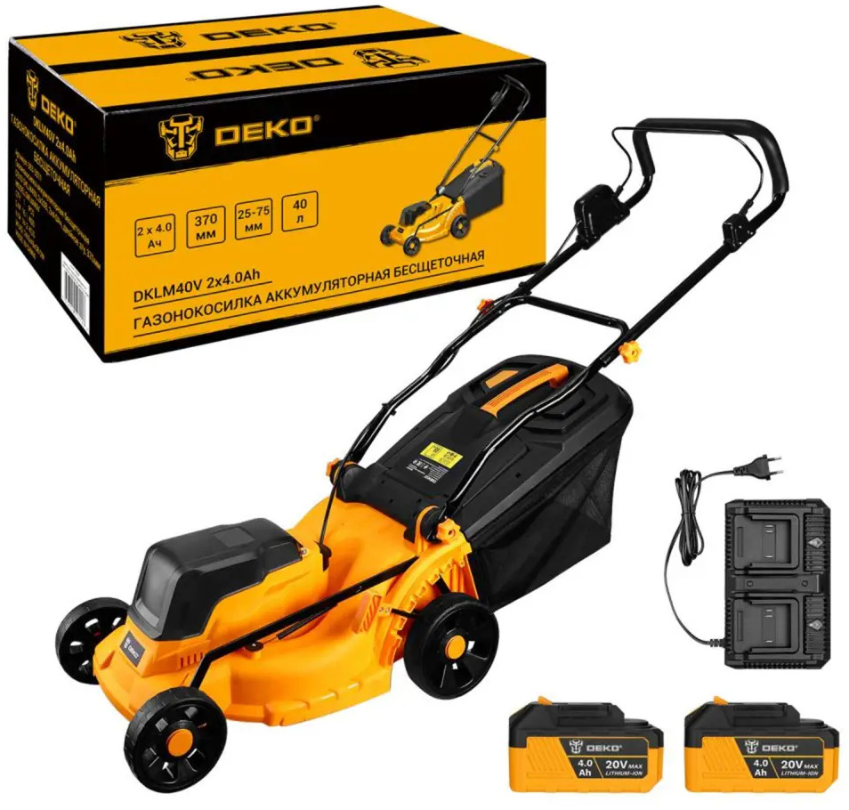 Аккумуляторная газонокосилка DEKO DKLM40V с травосборником 40 л 89363006