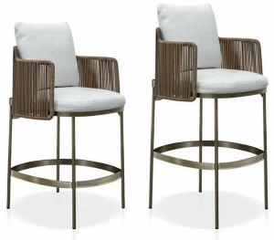 Minotti Высокий табурет с подставкой для ног Tape cord outdoor