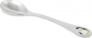 10666622 Русские самоцветы Ложка детская Русские самоцветы "Пингвиненок", серебро 925 Серебро 925