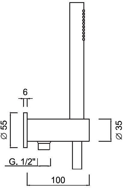 Rubinetteria Giulini Настенный ручной душ с держателем для душа Ego F1545 - Вид №1