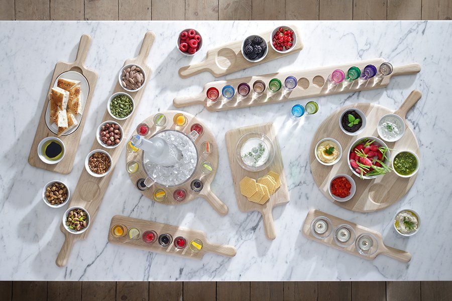 Набор стопок для водки на подставке paddle 77 см прозрачное стекло, 12 штук LSA INTERNATIONAL ДИЗАЙНЕРСКИЕ 00-3863075 Бежевый;прозрачный  - Вид №2