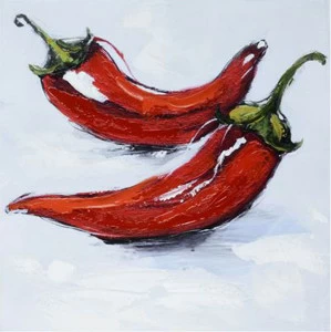 Картина на холсте 100х100 см "Красный перец" EVENHOME КАРТИНЫ МАСЛОМ 129796 Красный;серый