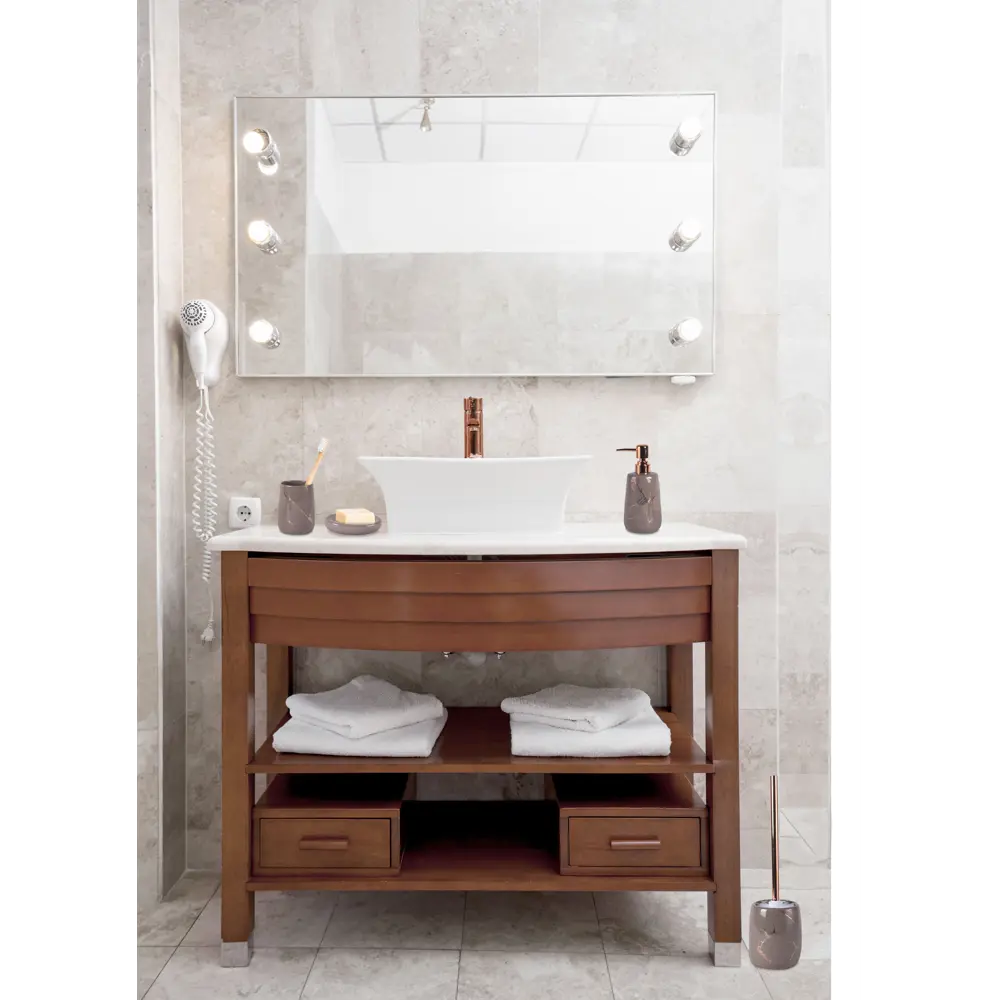 Стакан для зубных щёток Swensa Stage керамика цвет бежевый STLM-2010183 - Вид №3