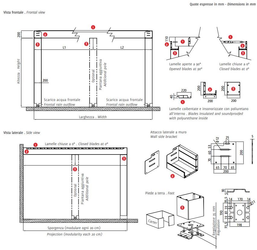 BT Group Алюминиевая пергола с регулируемыми жалюзи Prestige sun-id-1363533 - Вид №1