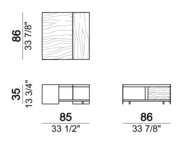 Деревянный прямоугольный журнальный столик Arketipo NOTH ARCH-00097512 - Вид №3