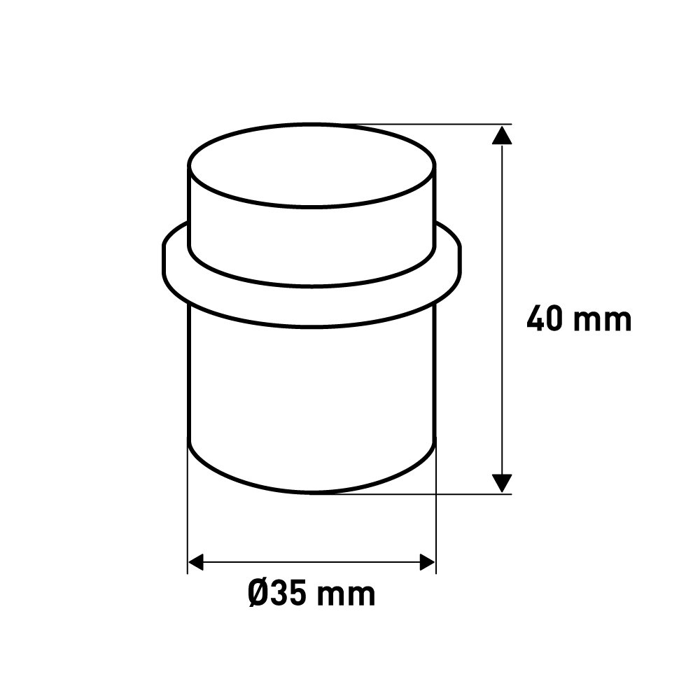 Дверной стопор , 35x35x40 мм, никель LJPS0039 Public Steel Россия  - Вид №4