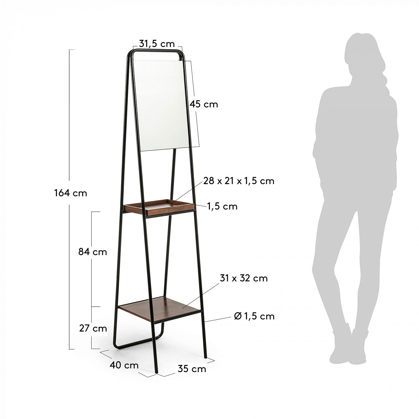 063793 Зеркало с полкой Benji La Forma Benneth  - Вид №2