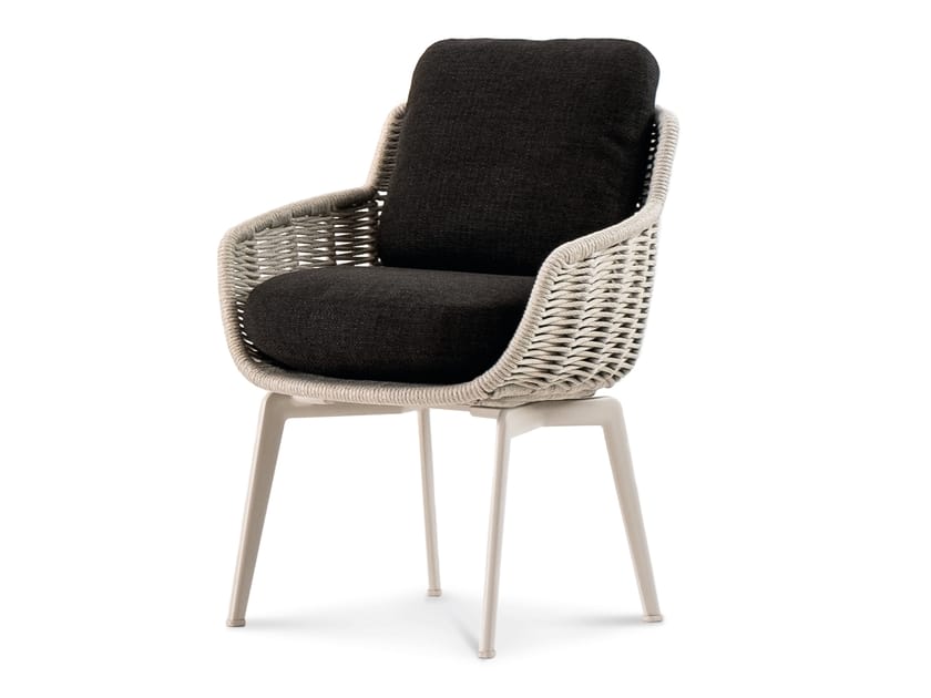 Открытый веревочный стул с подлокотниками Minotti Belt Cord Outdoor ARCH-00005578