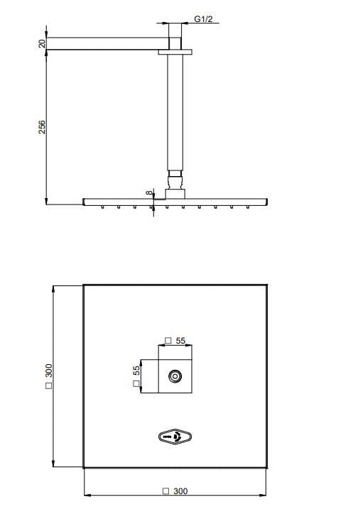 Набор для душа из латуни с душем и ручным душем Rubinetterie Treemme Q30 ARCH-00022113 - Вид №1