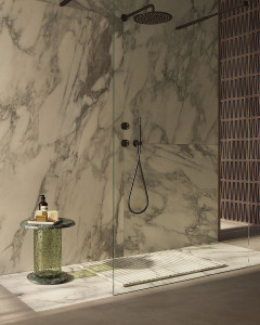 Поддон для душа из мрамора Арабескато