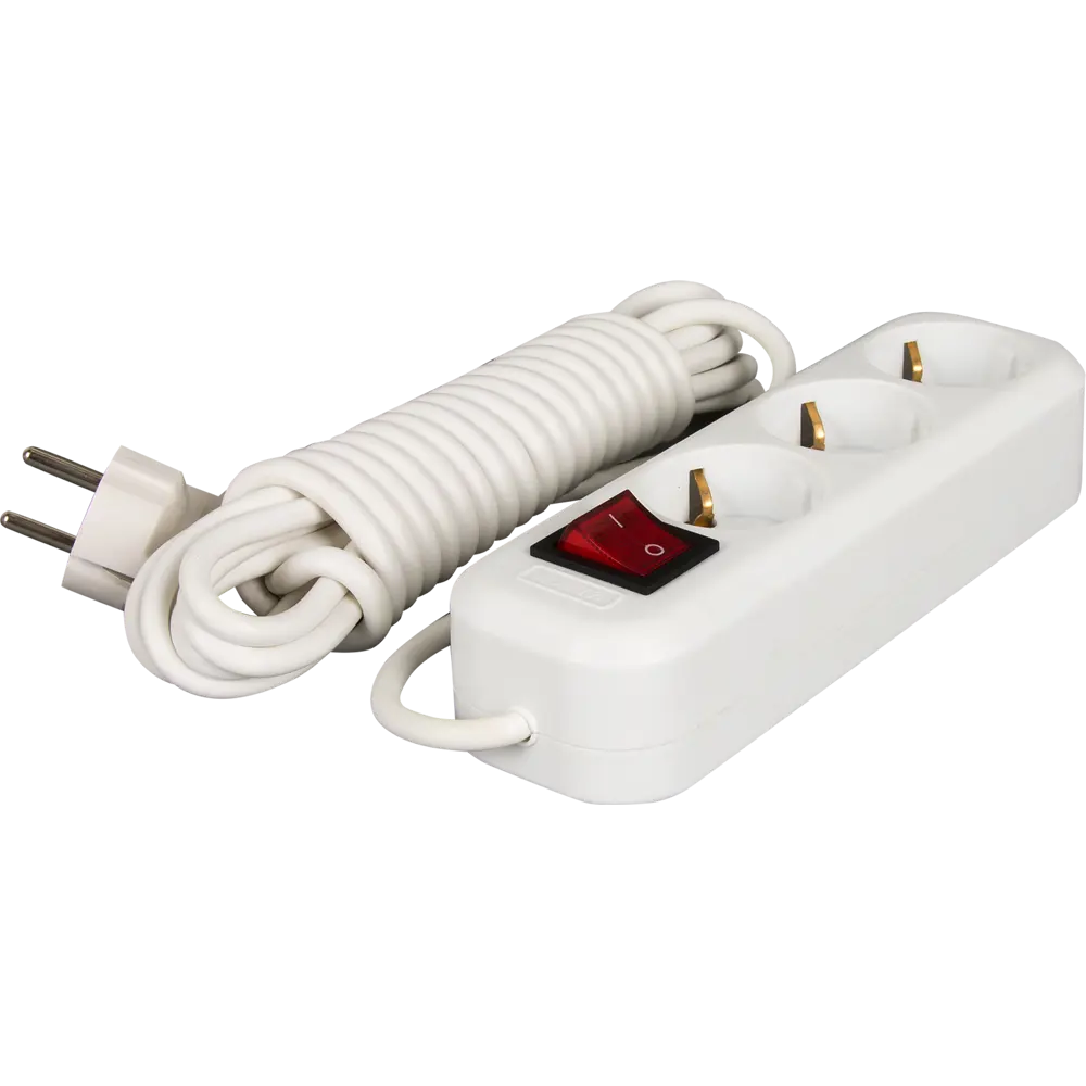 Удлинитель с заземлением Duwi 3 розетки, 5 м, выключатель STLM-2048082 - Вид №1