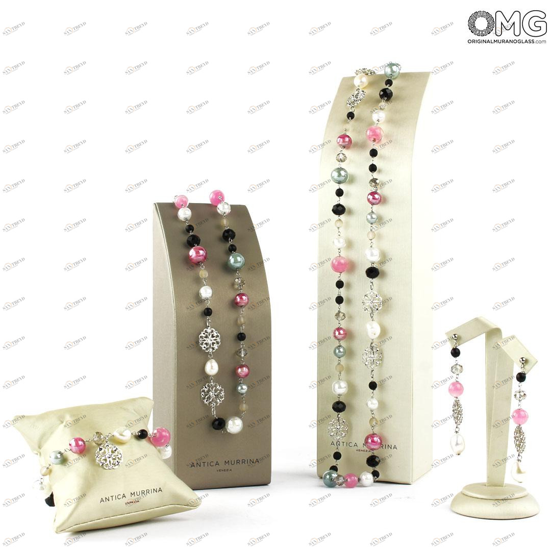 3827 ORIGINALMURANOGLASS Набор украшений Ирис - Коллекция Antica Murrina - муранское стекло OMG  см 