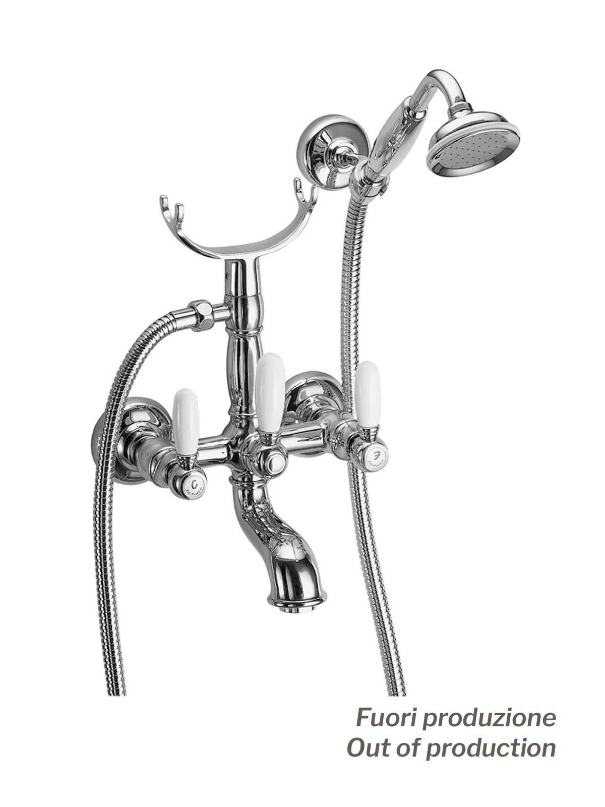 Настенный наружный смеситель для ванны с ручным душем Rubinetterie Frattini Lybra M Style ARCH-00098890 - Вид №9