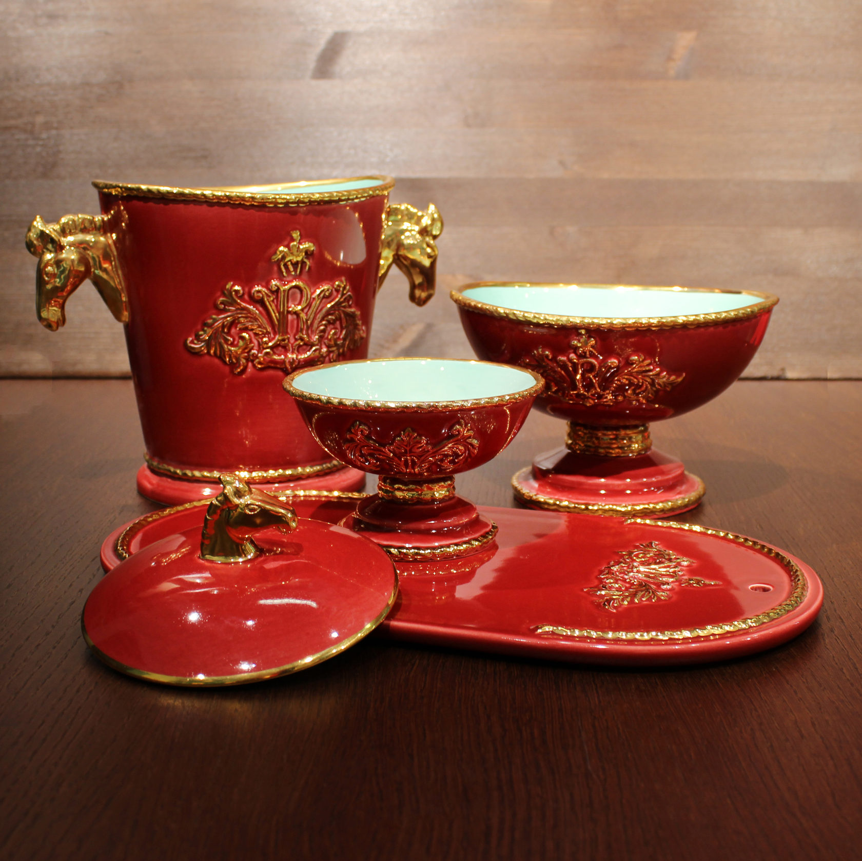 Винный набор (4 предмета) Зеленый PROVANSFAIENCE sun-id-994462 - Вид №1