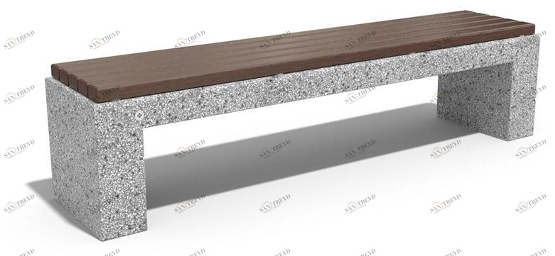 ENCHO ENCHEV - ETE Скамейка из бетона и дерева без спинки sun-id-1436545
