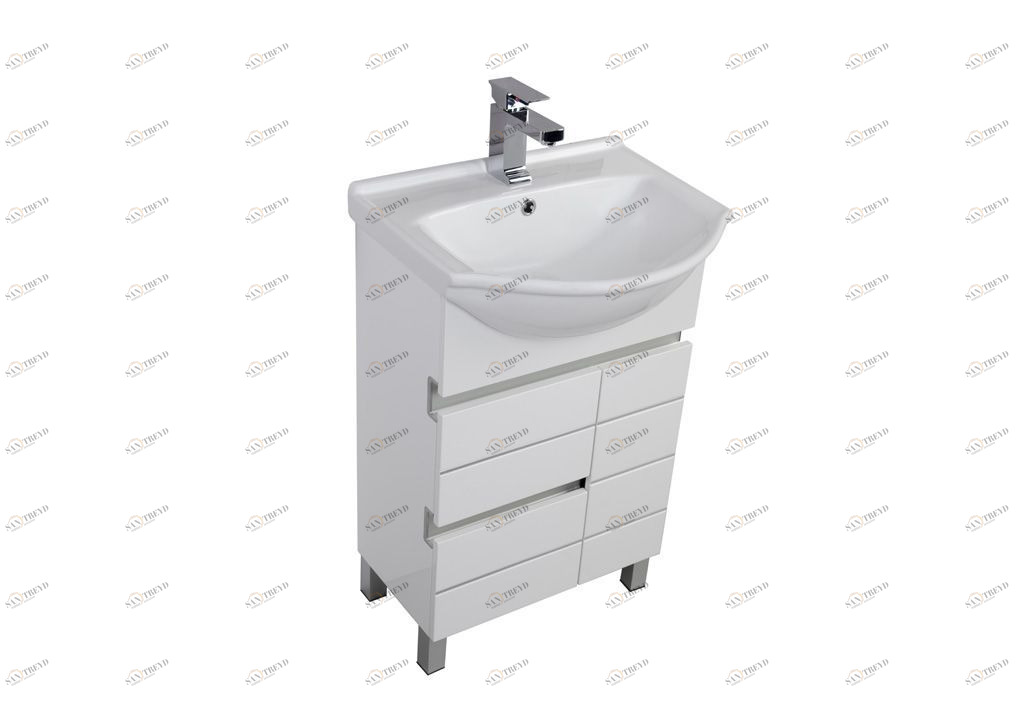 Тумба с раковиной Aquanet Доминика 55 белый 0017026100169549