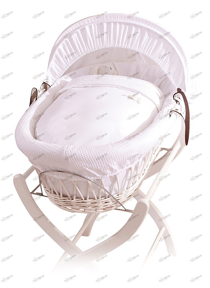 Колыбель-переноска Gift Wicker Moses Basket белая, белое белье MINIME ДИЗАЙНЕРСКИЕ 010100 Белый 