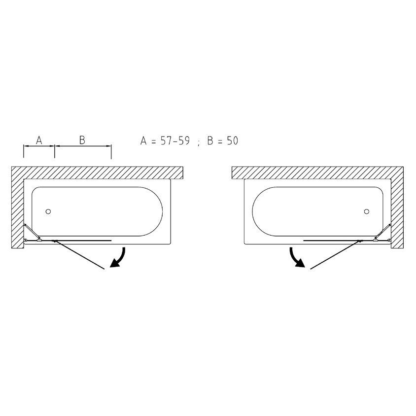 42347 Душевое ограждения на борт вынны Samo Италия Bath Screens - Вид №1