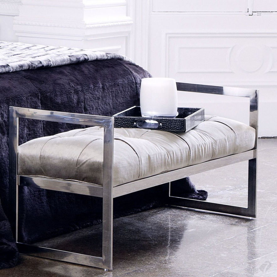 Банкетка Barcelona серая EICHHOLTZ ДИЗАЙНЕРСКИЕ, EICHHOLTZ 060438 Хром  - Вид №3